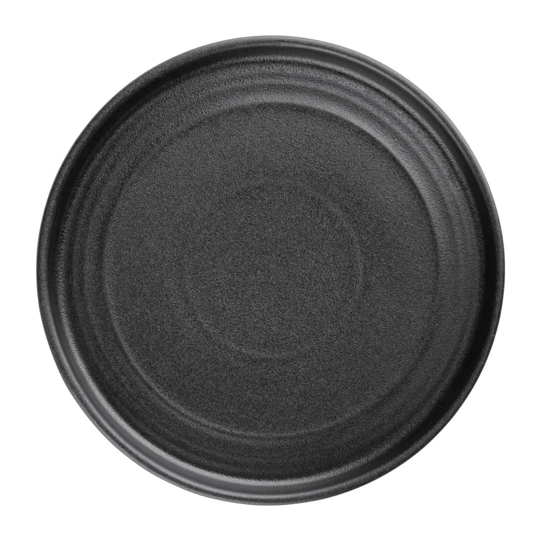 Olympia Cavolo Flat Round Plates Textured Black 180mm (Pack of 6) - FD908 Olympia