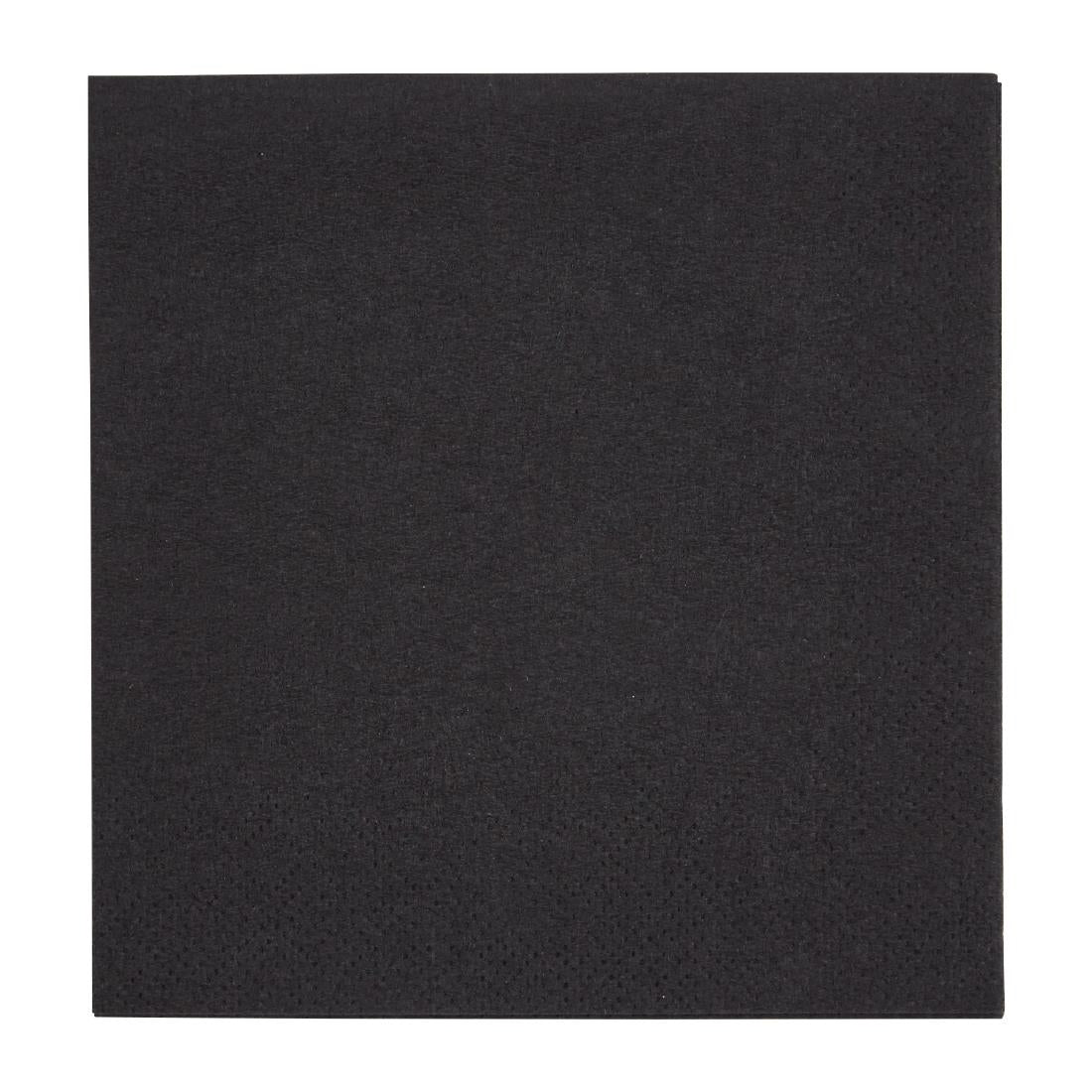 Fiesta Recyclable Cocktail Napkin Black 24x24cm 2ply 1/4 Fold (Pack of 4000) - FE218 Fiesta
