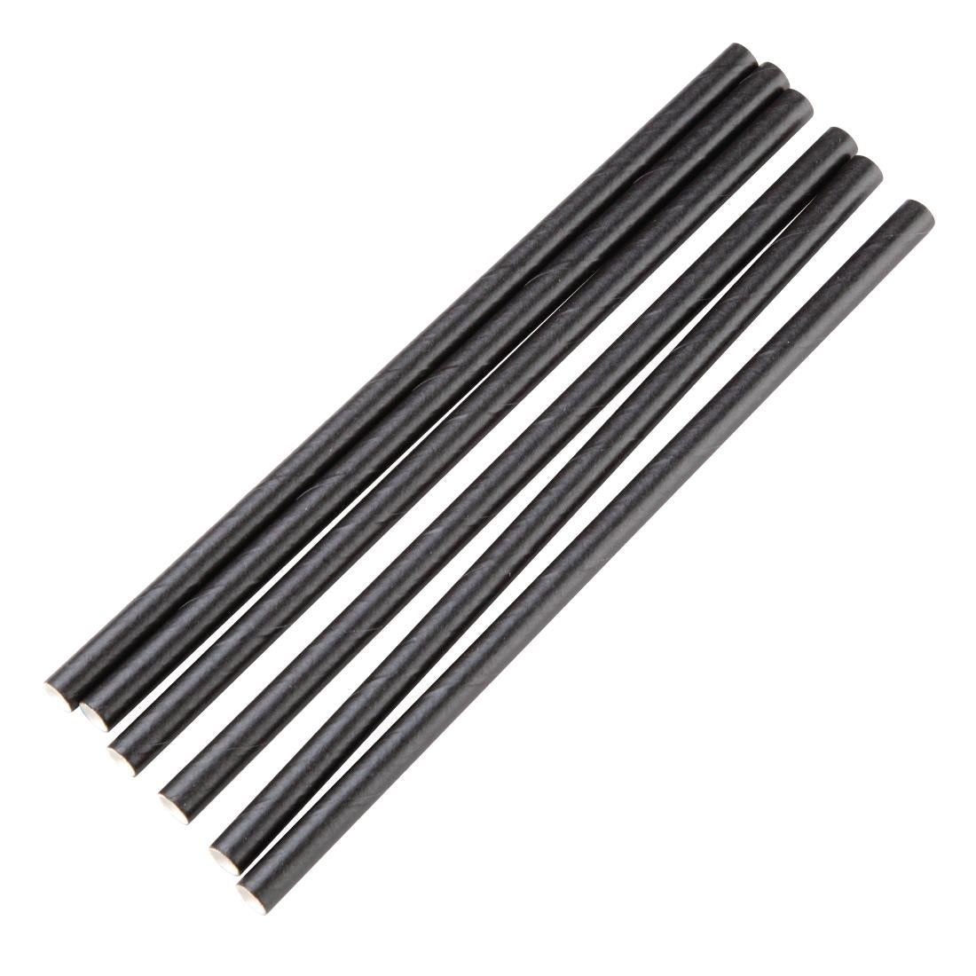 Fiesta Compostable Individually Wrapped Paper Cocktail Stirrer Straws Black (Pack of 250) - FP441 Fiesta