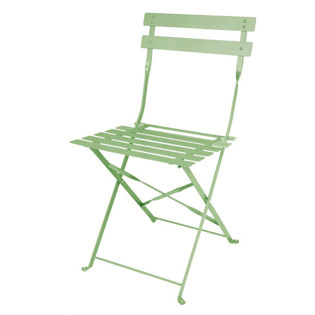 Bolero Perth Light Green Pavement Style Steel Folding Chairs (Pack of 2) - FT270 Bolero