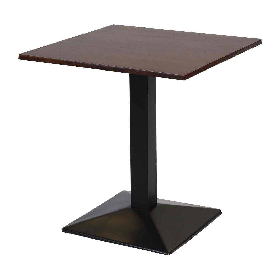 Turin Metal Base Pedestal Square Table with Dark Wood Top 700x700mm - FT501 Everyday