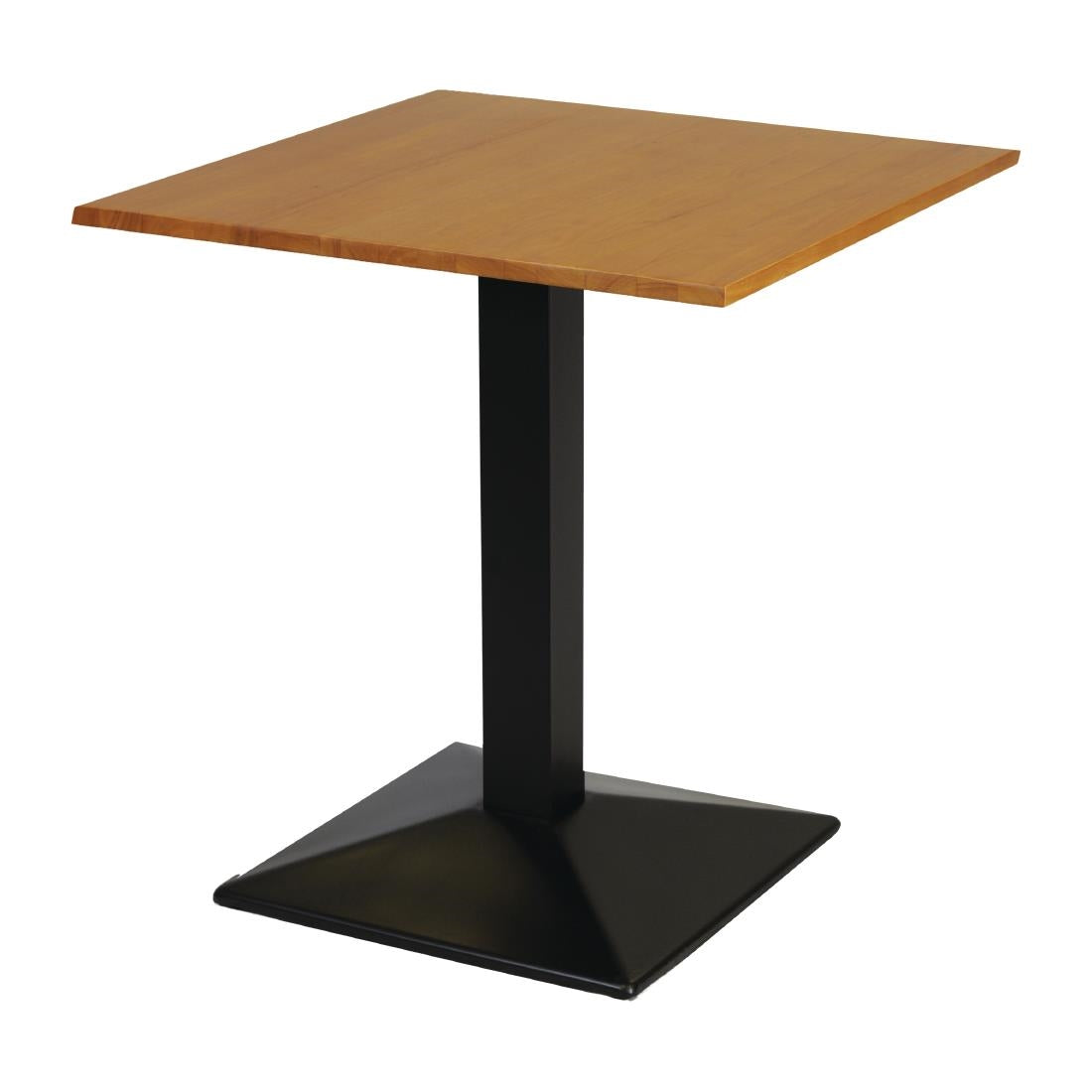 Turin Metal Base Pedestal Square Table with Soft Oak Top 700x700mm - FT502 Everyday