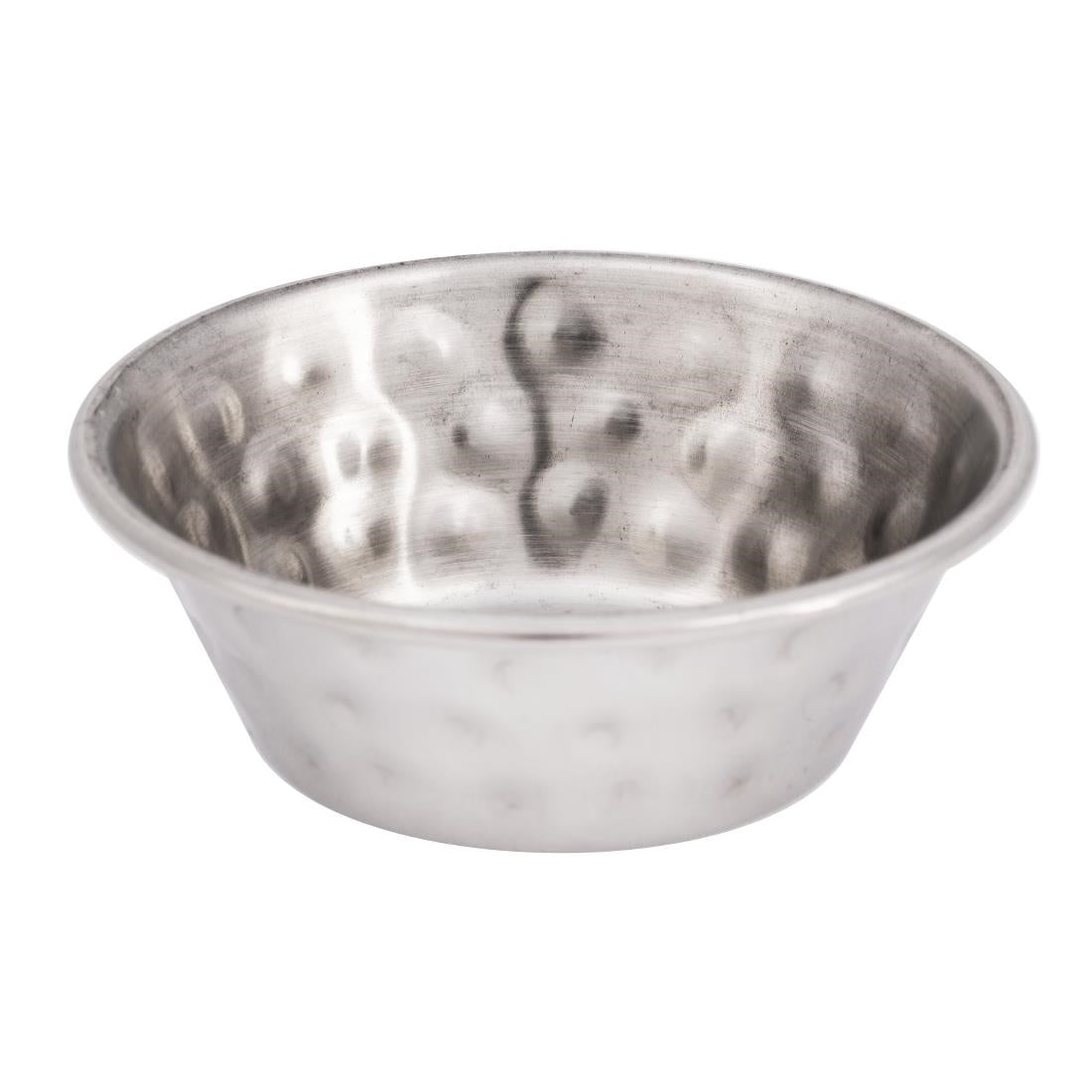 Olympia Hammered Stainless Steel Sauce Cups 45ml (Pack of 12) - FU288 Olympia