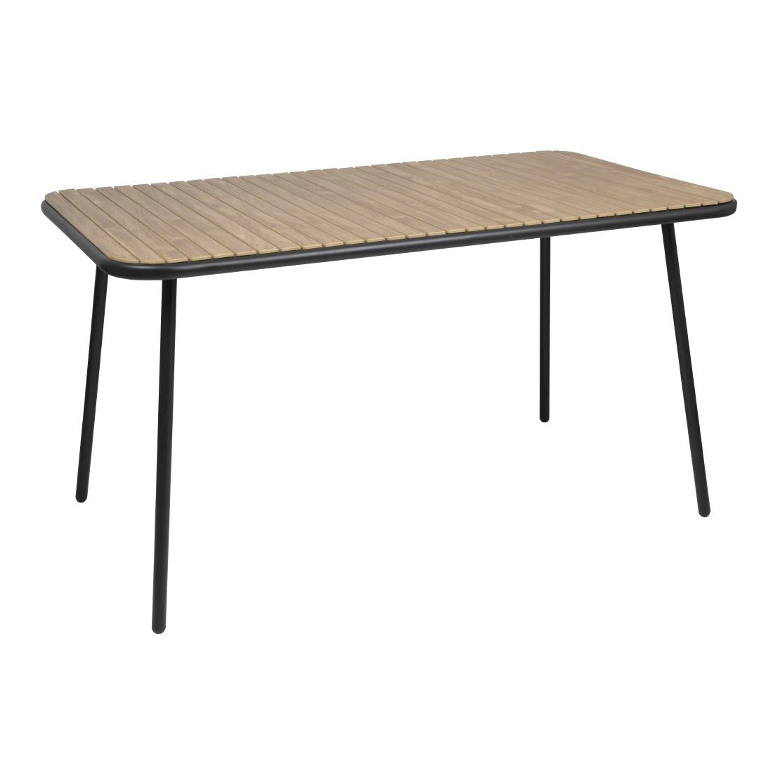 Bolero Santorini Rectangular Table Wood Effect 1400mm - FU536 Bolero
