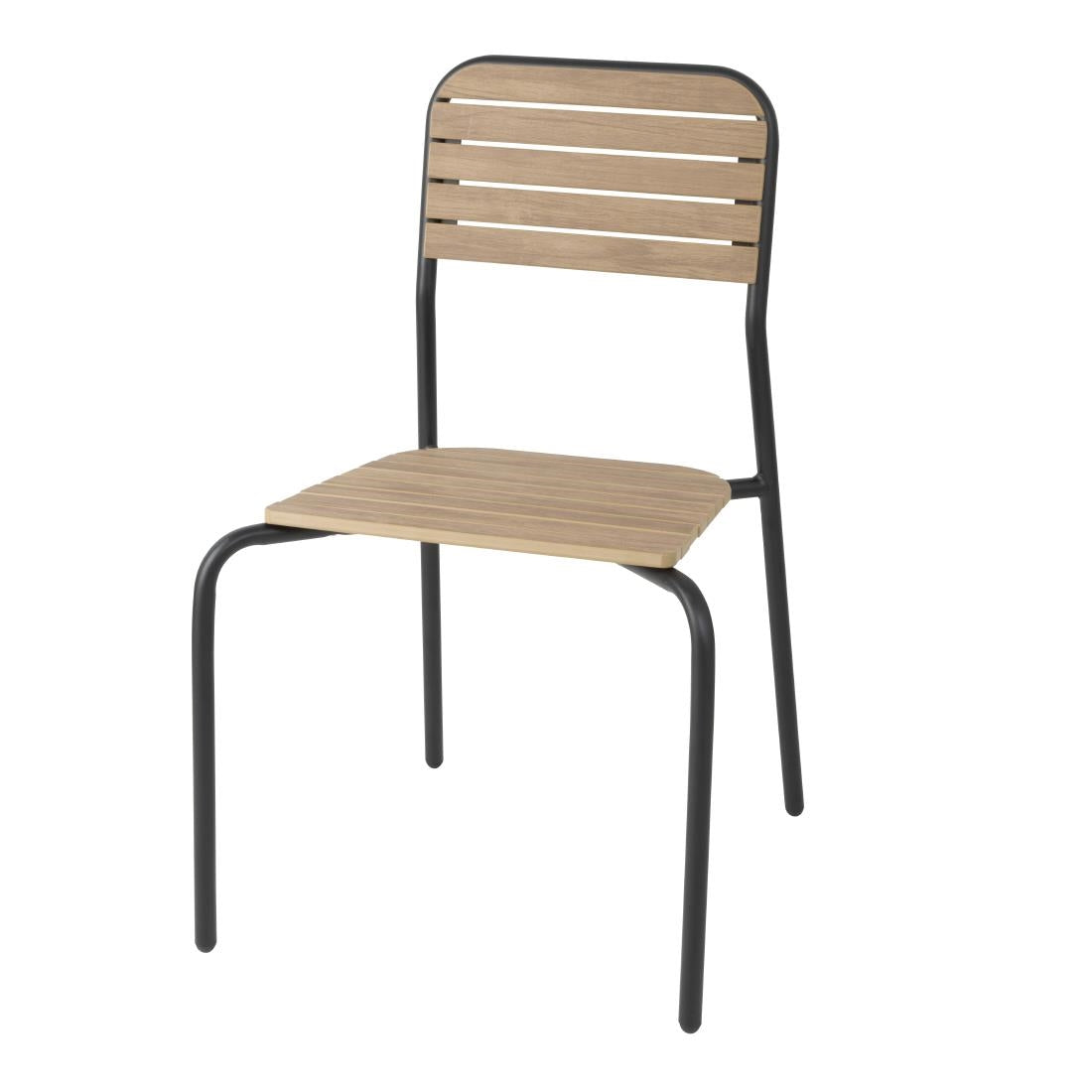 Bolero Santorini Wood Effect Outdoor Chairs (Pack of 4) - FU537 Bolero