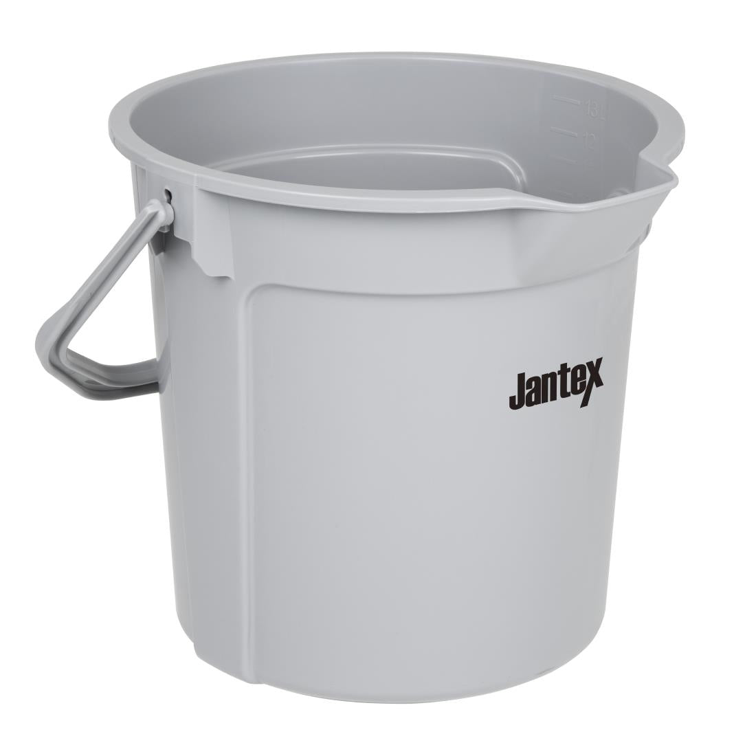 Jantex Grey Graduated Bucket with Pouring Lip 14ltr - FU589 Jantex