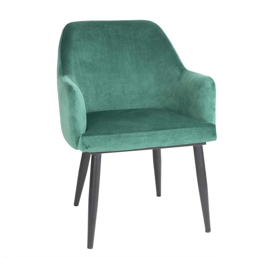 Bolero Lia Velvet Effect Chairs Dark Green (Set of 2) - FX070 Bolero