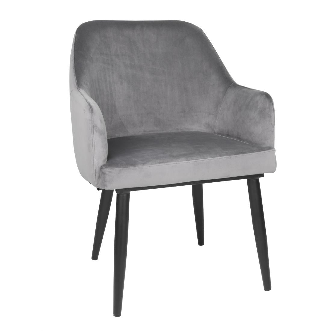 Bolero Lia Velvet Effect Chairs Grey (Set of 2) - FX071 Bolero
