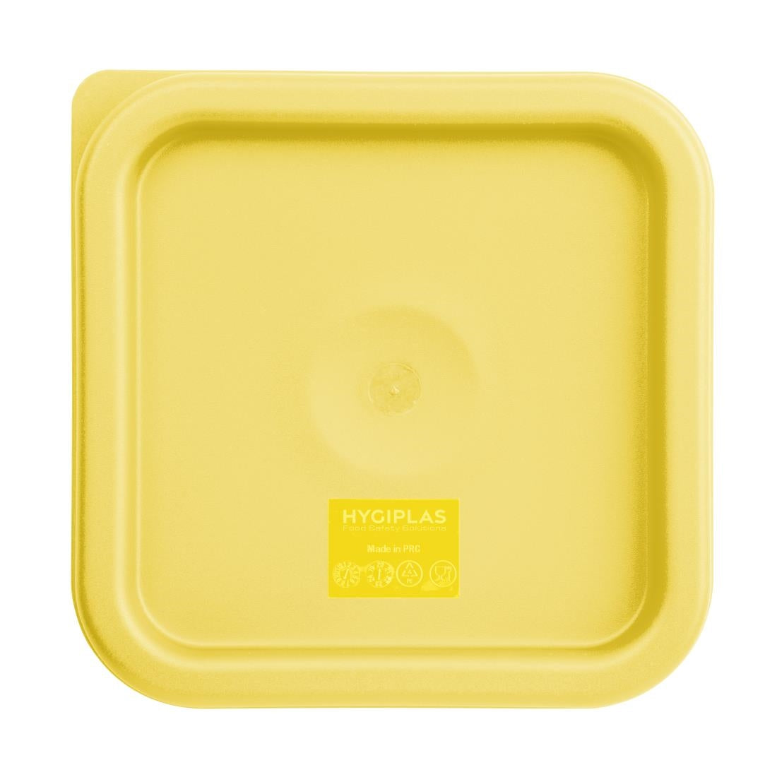 Hygiplas Square Food Storage Container Lid Yellow Small - FX137 Hygiplas