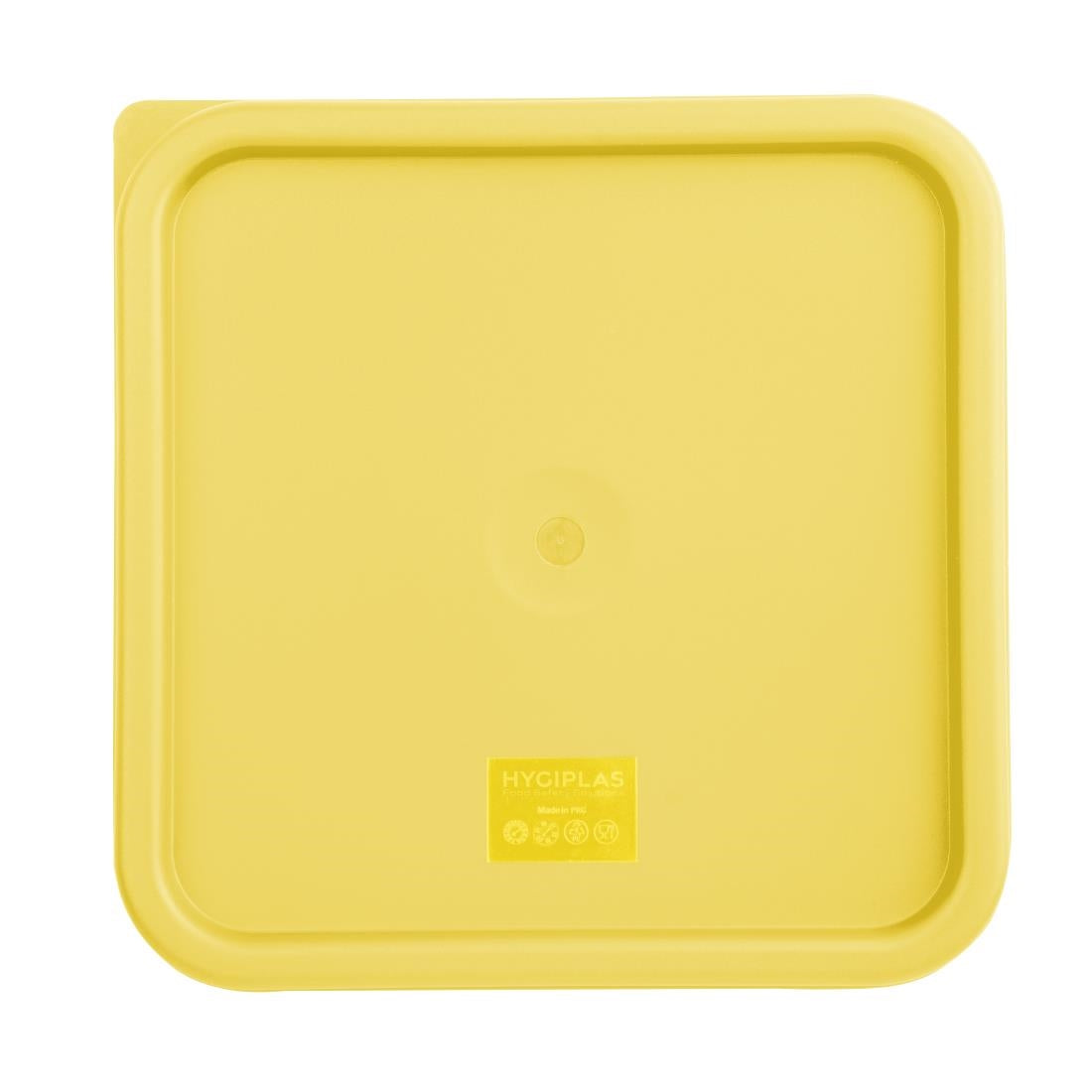 Hygiplas Square Food Storage Container Lid Yellow Large - FX139 Hygiplas