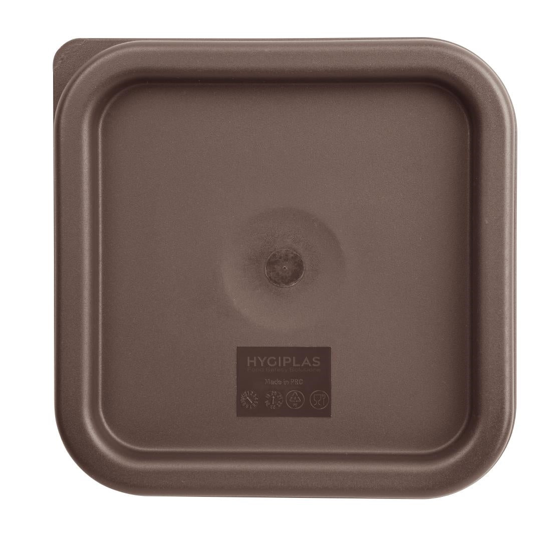 Hygiplas Square Food Storage Container Lid Brown Small - FX140 Hygiplas