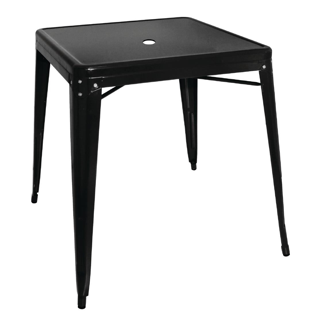 Bolero Bistro Steel Square Table Black 668mm (Single) - GC867 Bolero