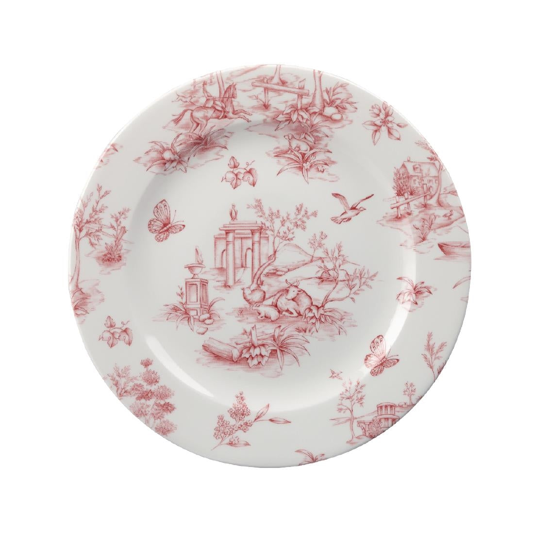 Churchill Vintage Prints Tea Plates Cranberry Toile Print 210mm (Pack of 6) - GF612 Churchill