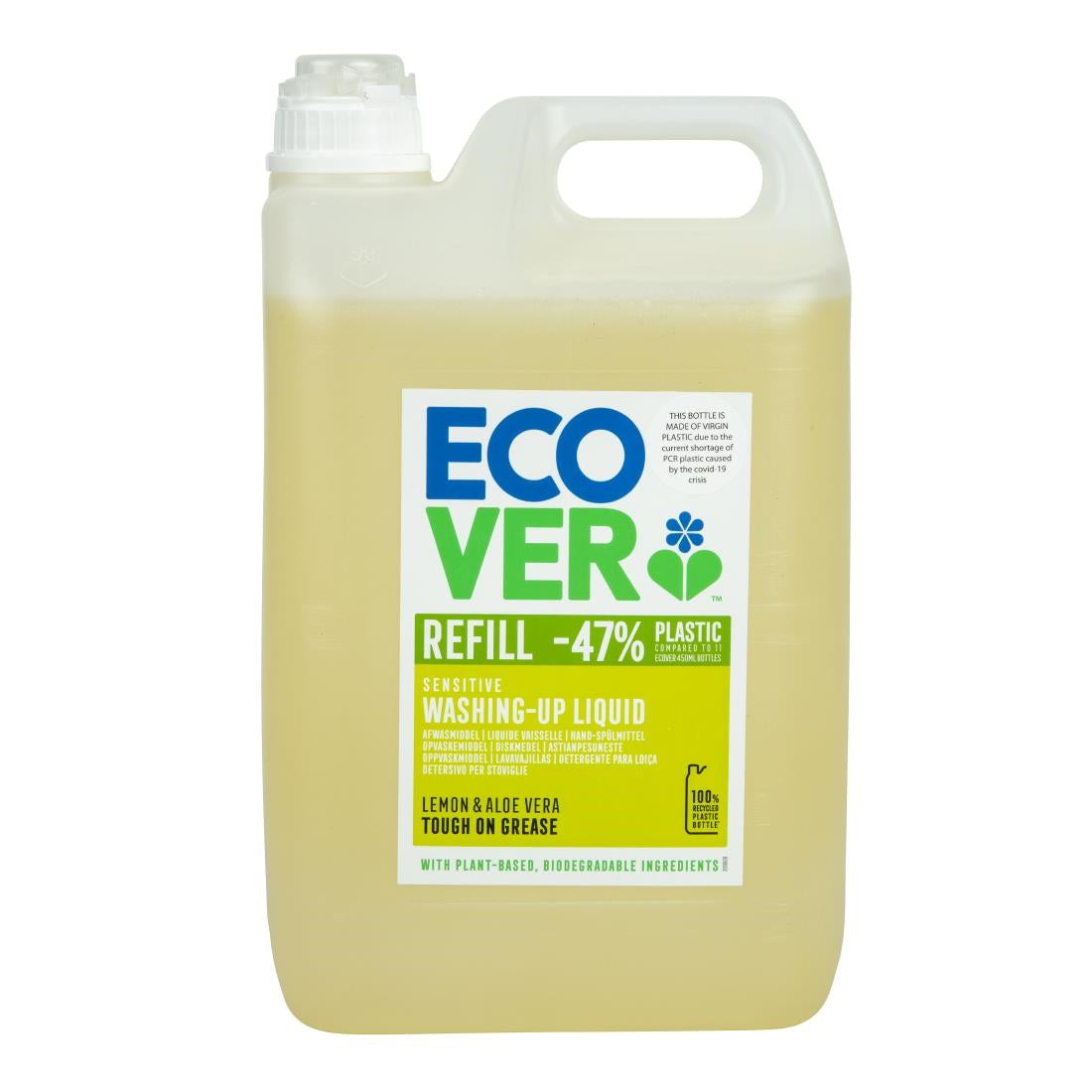 Ecover Lemon and Aloe Vera Washing Up Liquid Concentrate 5Ltr - GG203 Ecover