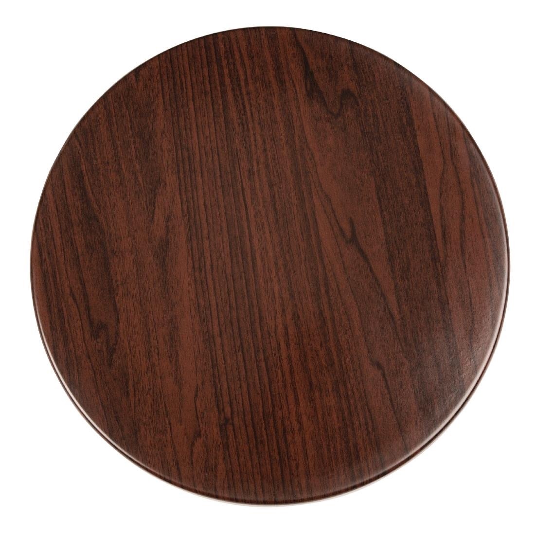Bolero Pre-drilled Round Table Top Dark Brown 800mm - GL974 Bolero