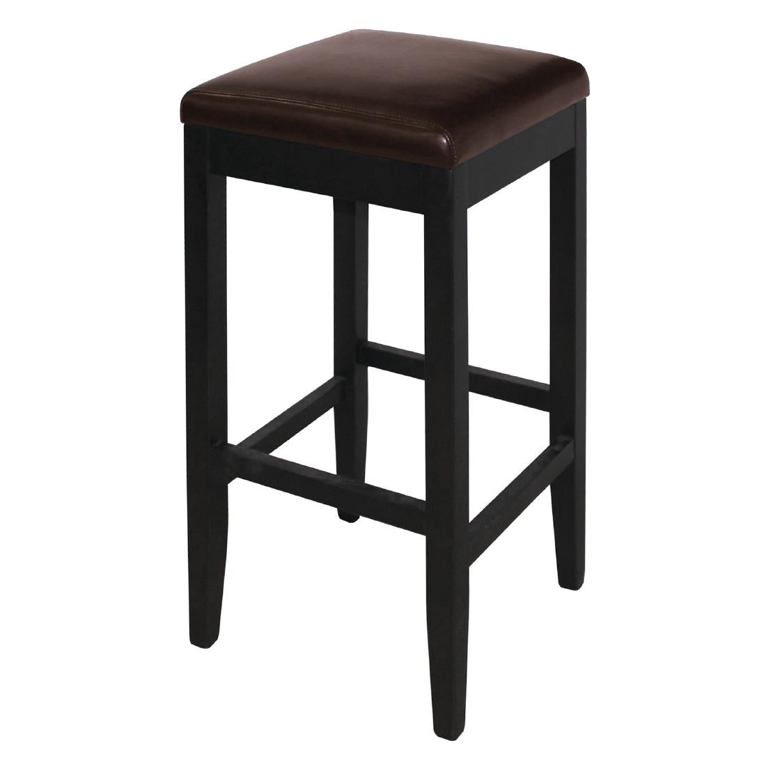 Bolero Faux Leather High Bar Stools Dark Brown (Pack of 2) - GG649 Bolero