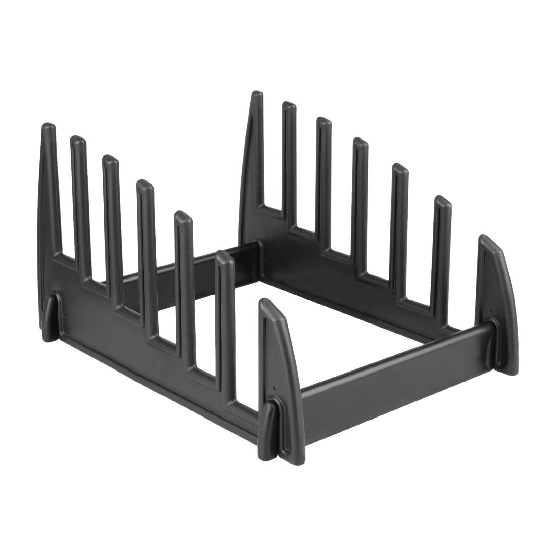 Hygiplas Black Plastic Chopping Board Rack Large 6 Slots - GG699 Hygiplas