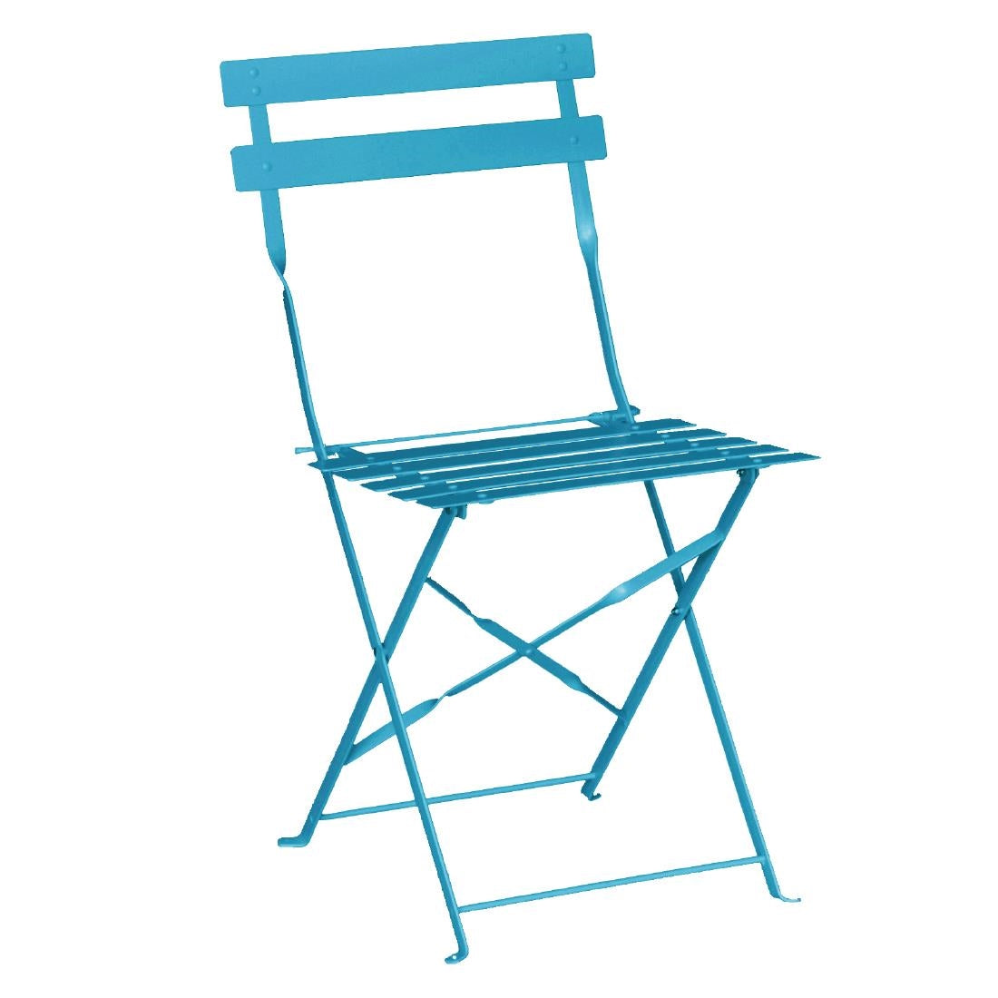 Bolero Perth Blue Pavement Style Steel Folding Chairs (Pack of 2) - GK982 Bolero