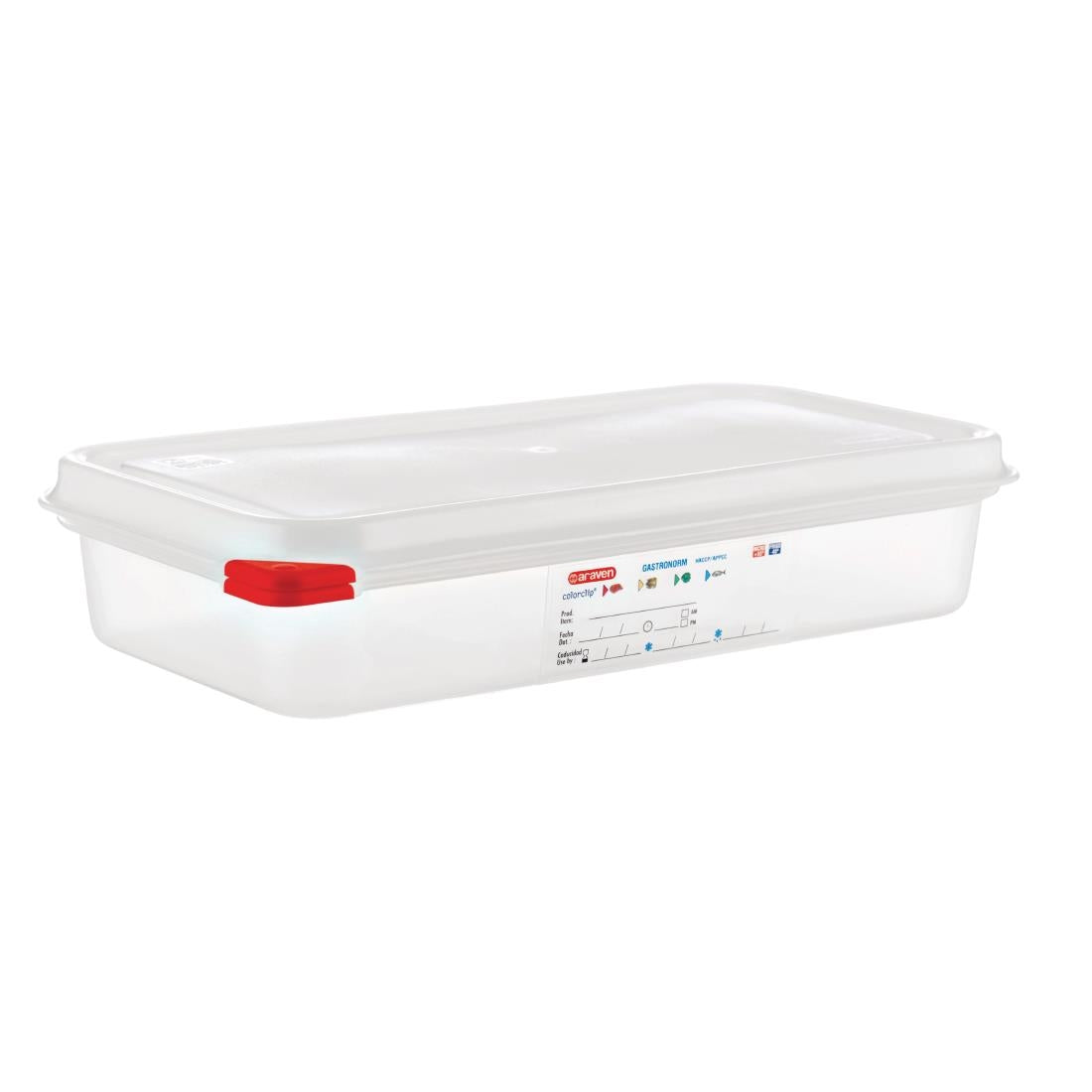 Araven Polypropylene 1/3 Gastronorm Food Containers 2.5Ltr (Pack of 4) - GL262 Araven