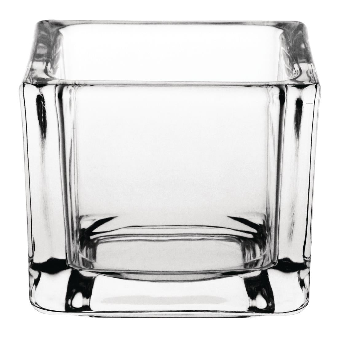 Olympia Glass Tealight Holder Square Clear (Pack of 6) - GM224 Olympia