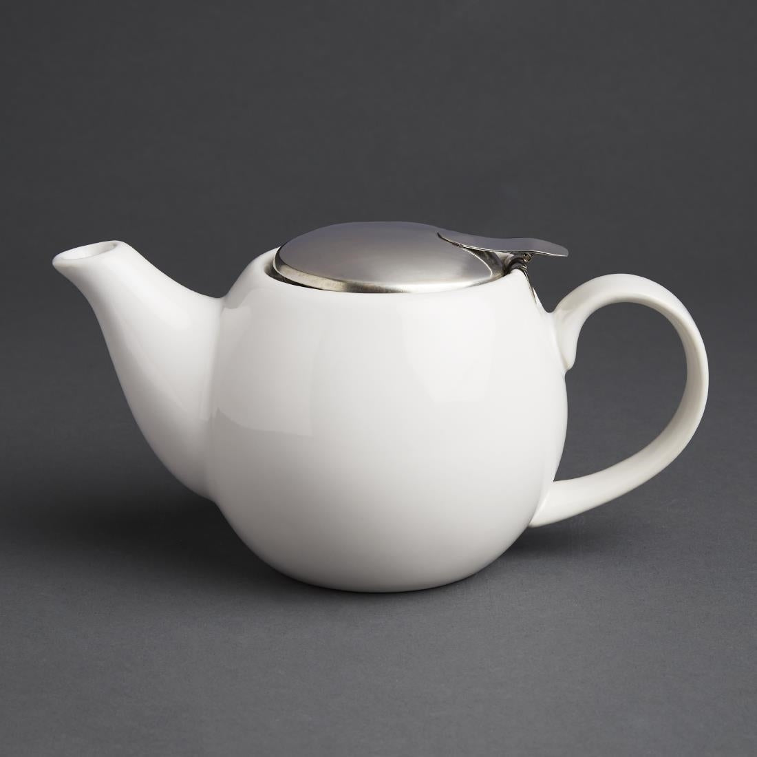 Olympia Cafe Teapot White - 510ml 17.2fl oz (Box 1) - GM593 Olympia