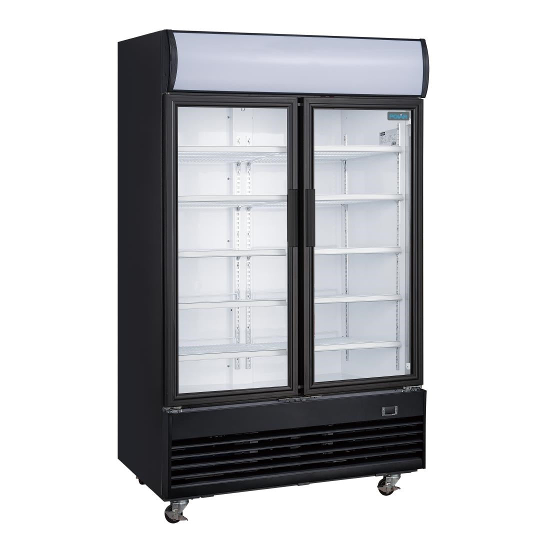 Polar G-Series Upright Hinged Door Display Cooler with Light Box 950Ltr Black - GM813 Polar