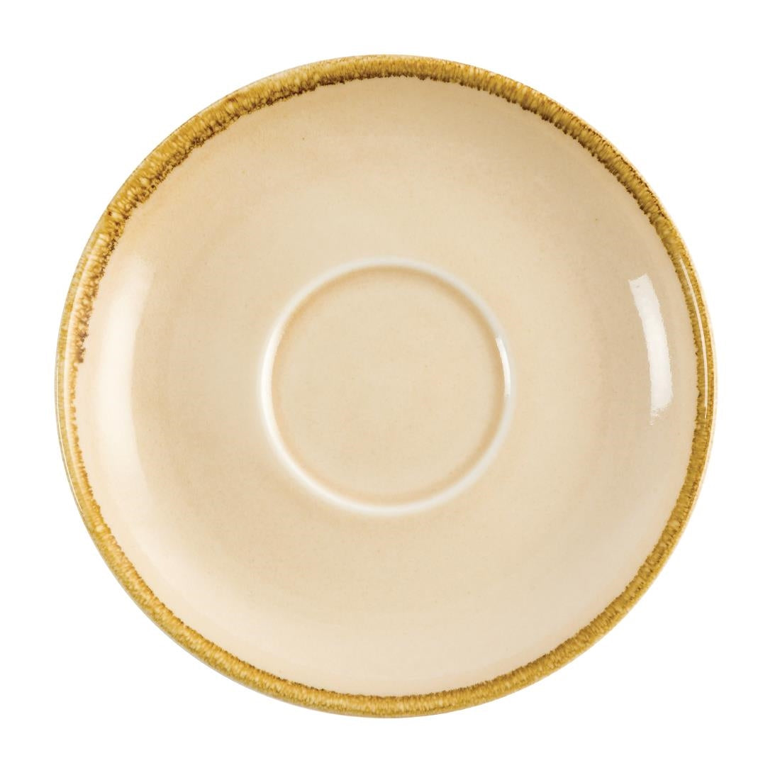 Olympia Kiln Cappuccino Saucer Sandstone 160mm (Pack of 6) - GP333 Olympia