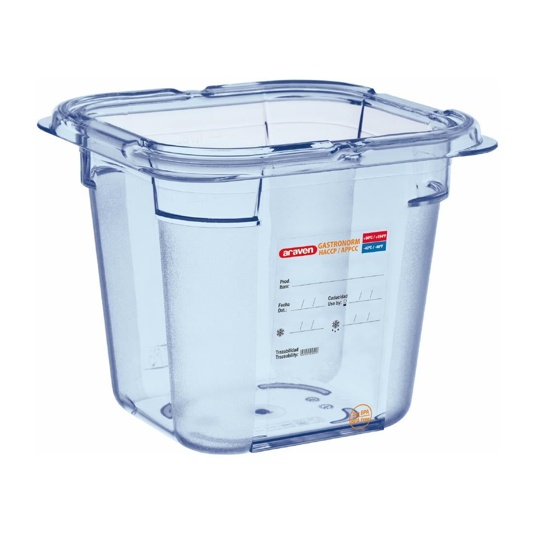 Araven ABS Food Storage Container Blue GN 1/6 150mm - GP572 Araven