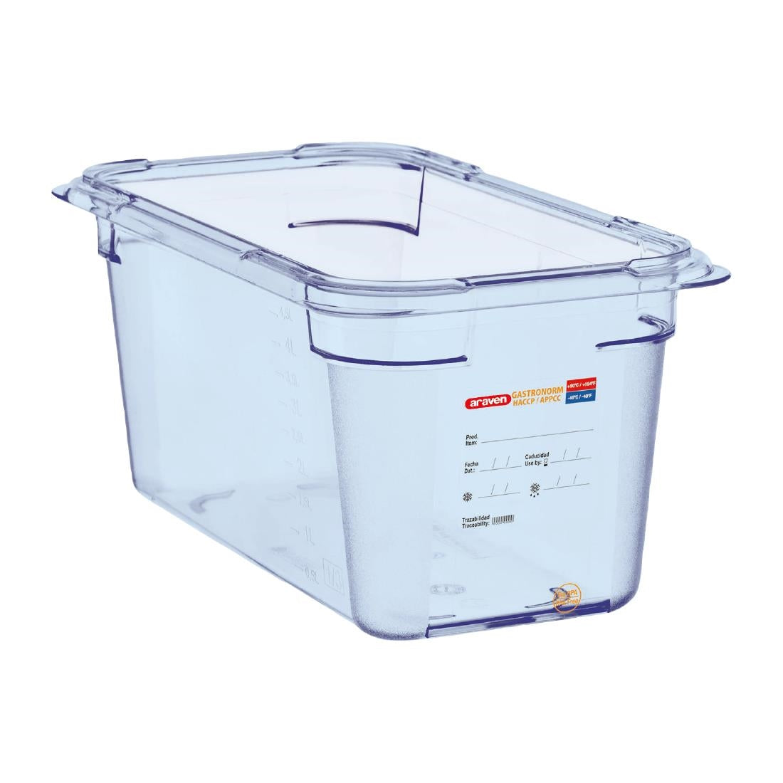 Araven ABS Food Storage Container Blue GN 1/3 150mm - GP580 Araven
