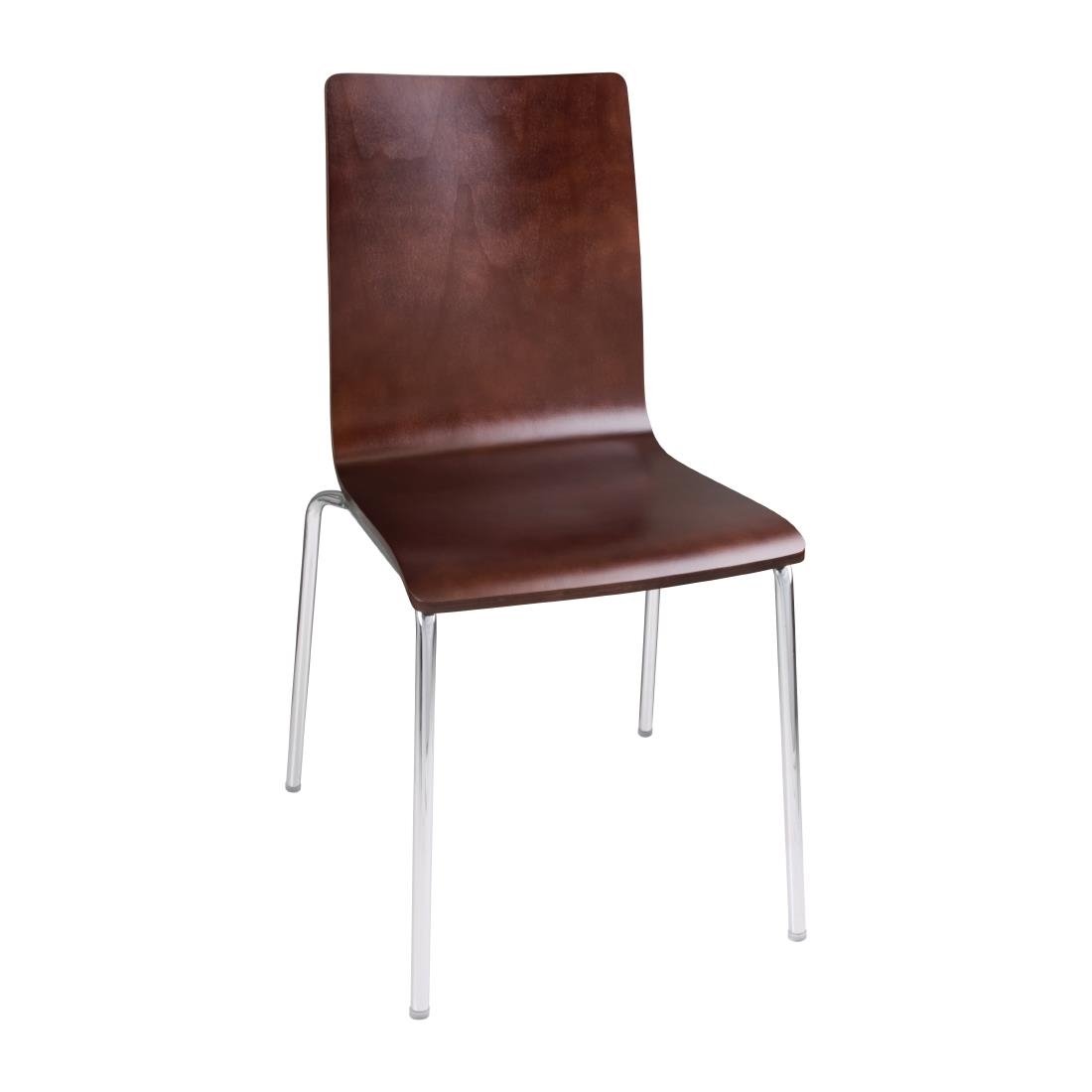Bolero Square Back Side Chair Dark Chocolate Finish (Pack of 4) - GR343 Bolero