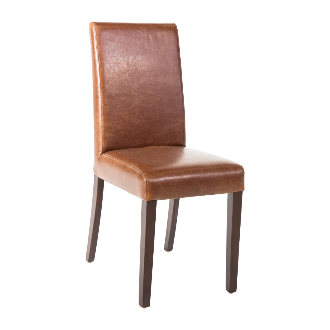 Bolero Faux Leather Dining Chair Antique Tan (Pack of 2) - GR368 Bolero