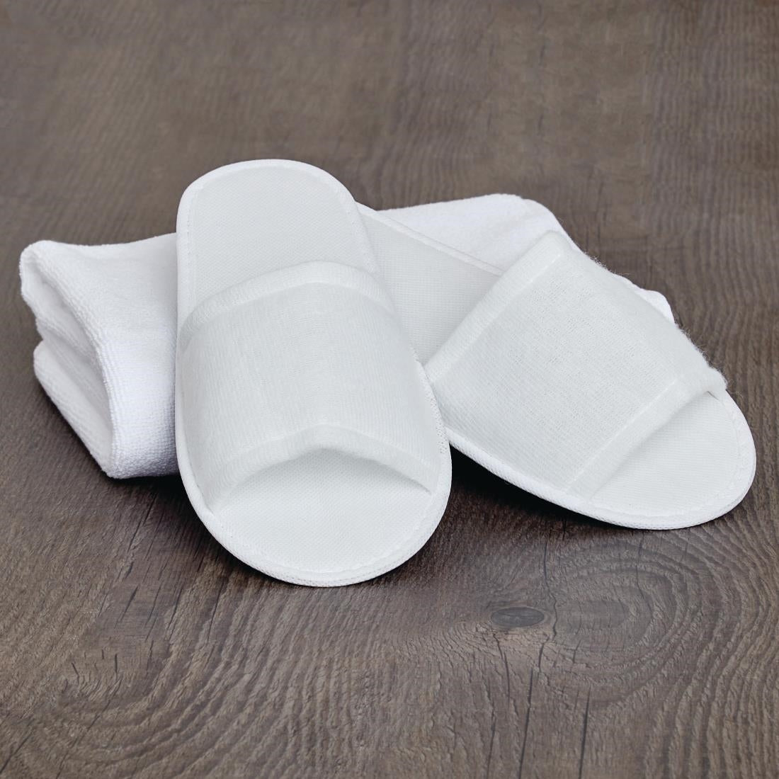 Mitre Essentials Slipperlite Open Toe Slippers White - HB969 Mitre Essentials