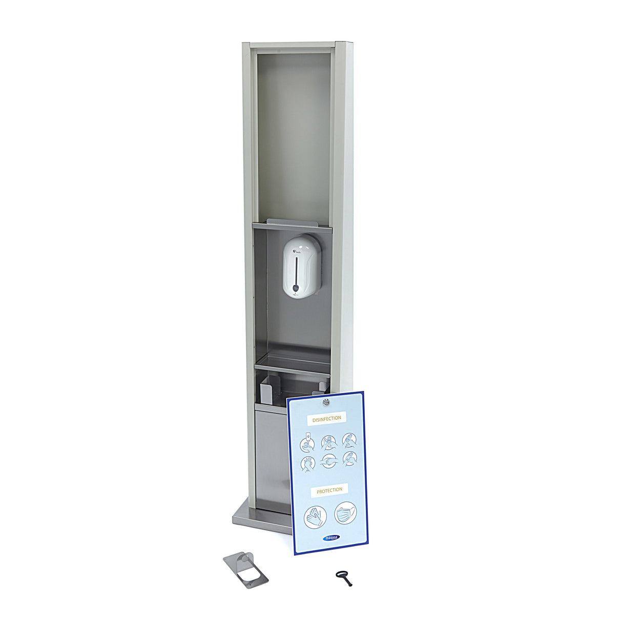 Maxima Hand Sanitiser Dispenser - Automatic - Contactless - Space for Disposable Gloves - 09376060