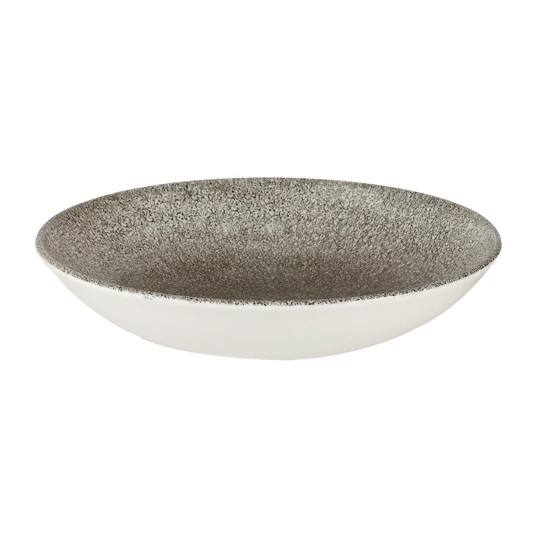 Churchill Studio Prints Raku Round Coupe Bowls Quartz Black 248mm (Pack of 12) - HC771 Churchill