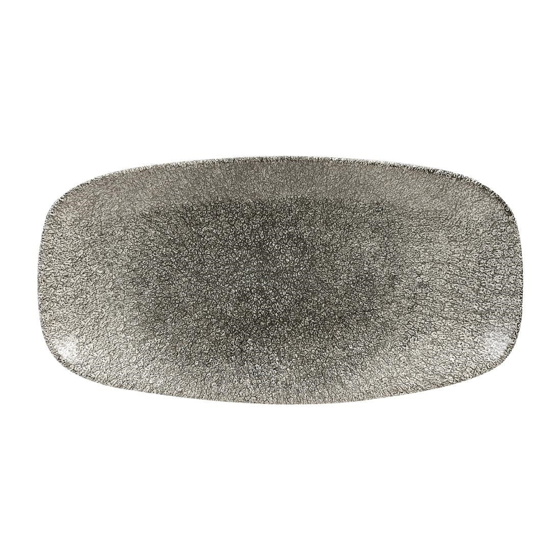 Churchill Studio Prints Raku Rectangular Plates Quartz Black 298mm (Pack of 12) - HC775 Churchill