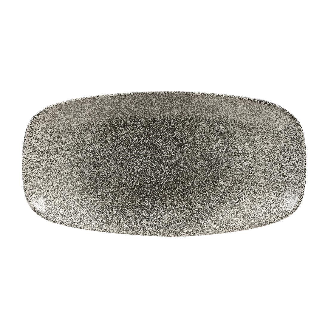 Churchill Studio Prints Raku Rectangular Plates Quartz Black 355mm (Pack of 6) - HC776 Churchill