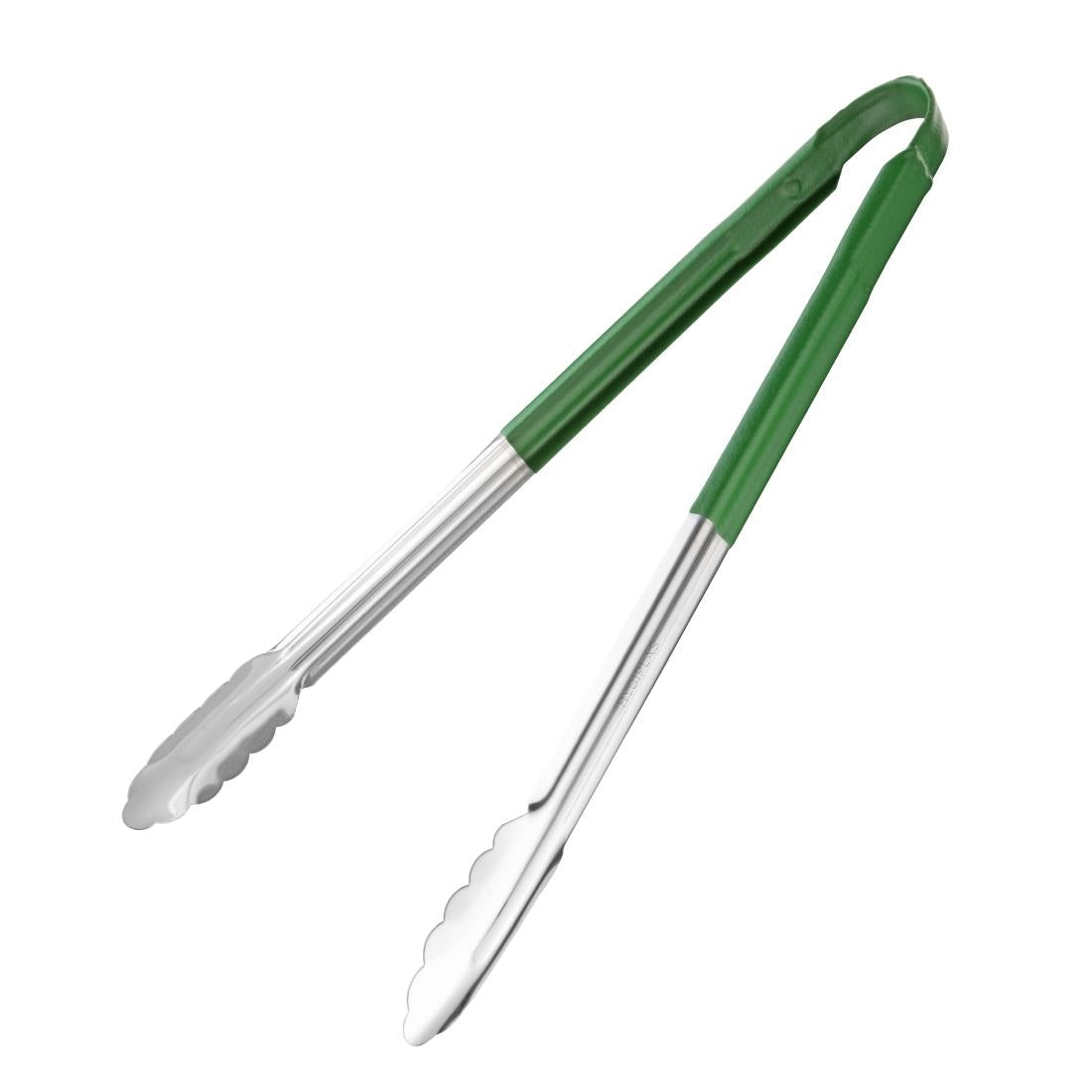 Hygiplas Colour Coded Serving Tong Green 405mm - HC851 Hygiplas