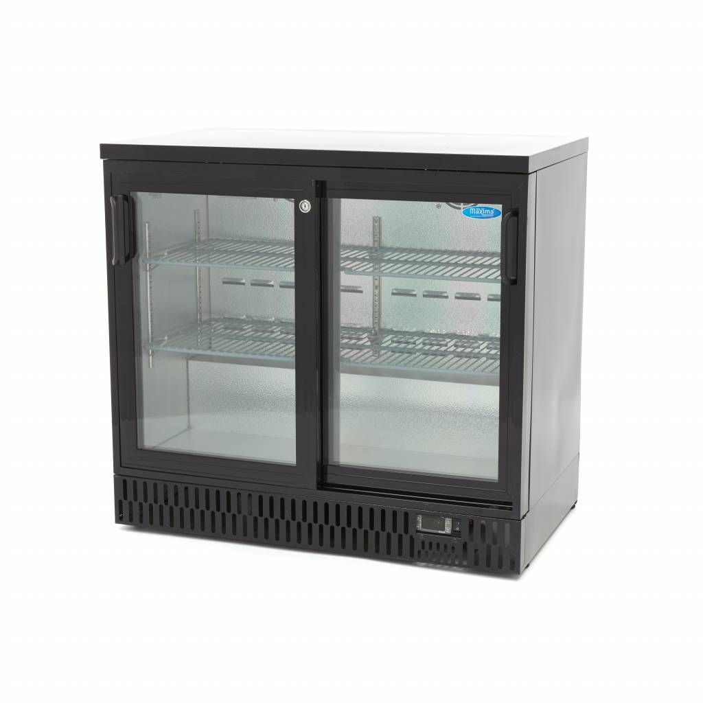 Maxima Drinks Fridge - 227L - 2 Sliding Doors - 4 Adjustable Shelves - 09400915