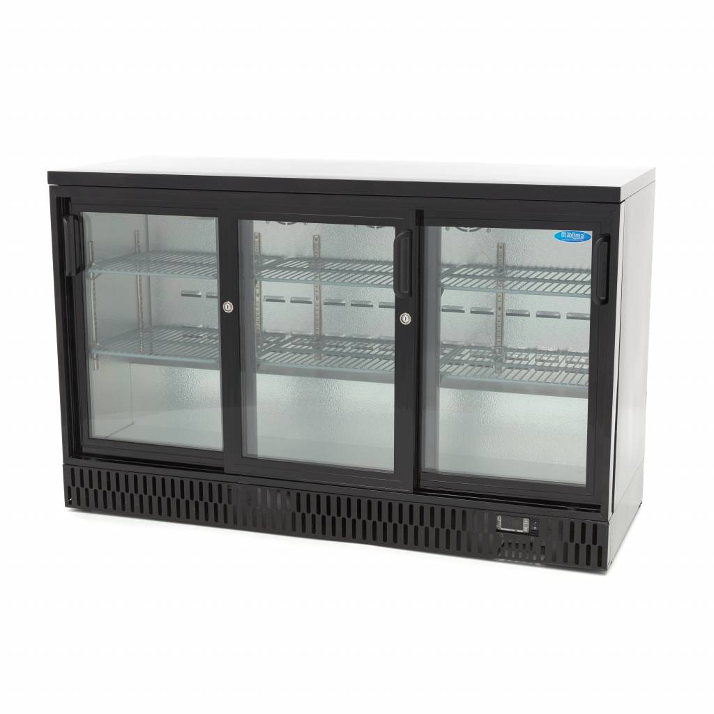 Maxima Drinks Fridge - 341L - 3 Sliding Doors - 6 Adjustable Shelves - 09400920