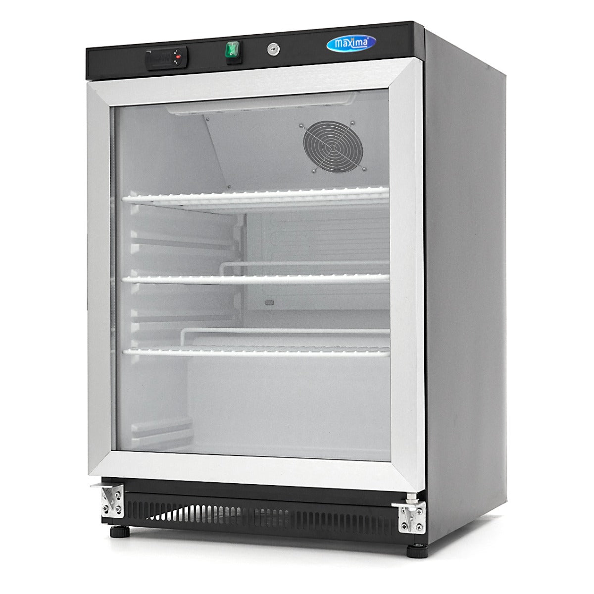 Maxima Fridge - 200L - Black - with Glass Door - 09405008