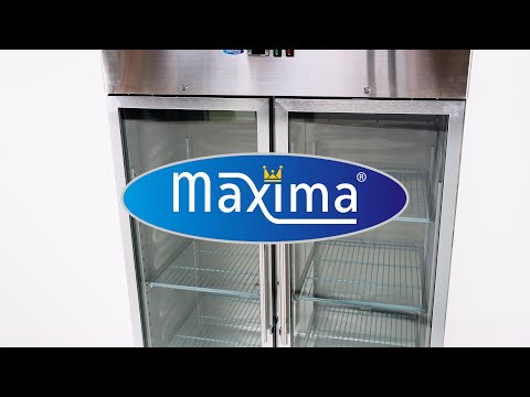 Maxima Freezer - 1200L - 6 Adjustable Shelves (2/1GN) - Stainless Steel - with Glass Door - 09400016
