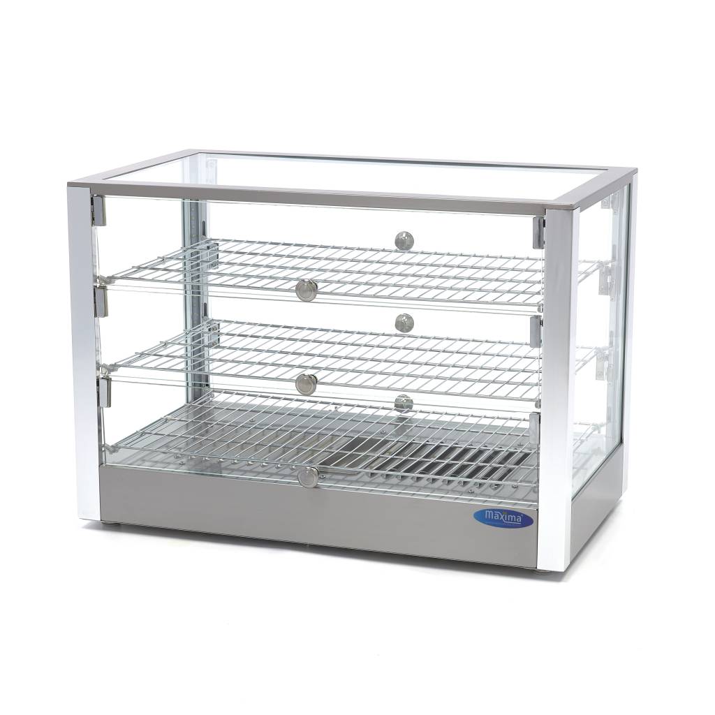 Maxima Heated Food Display - 115L - 70cm - 3 Shelves - 09400788