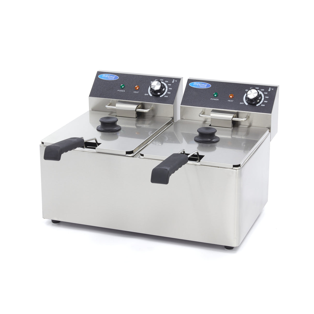 Frituurpan - 2x 8 L - 2 Manden - tot 2,8 Kg Frites - MAXIMA