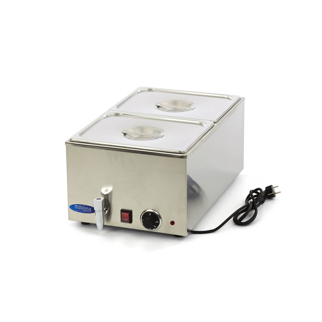 Bain Marie - met Tapkraan - incl. 2x 1/2 GN-Set - Elektrisch - MAXIMA