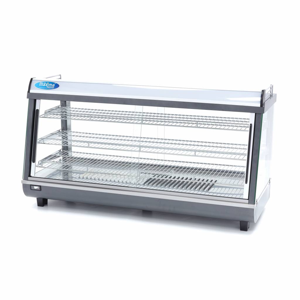 Maxima Heated Food Display - 186L - 121,5cm - 3 Shelves - 09400795