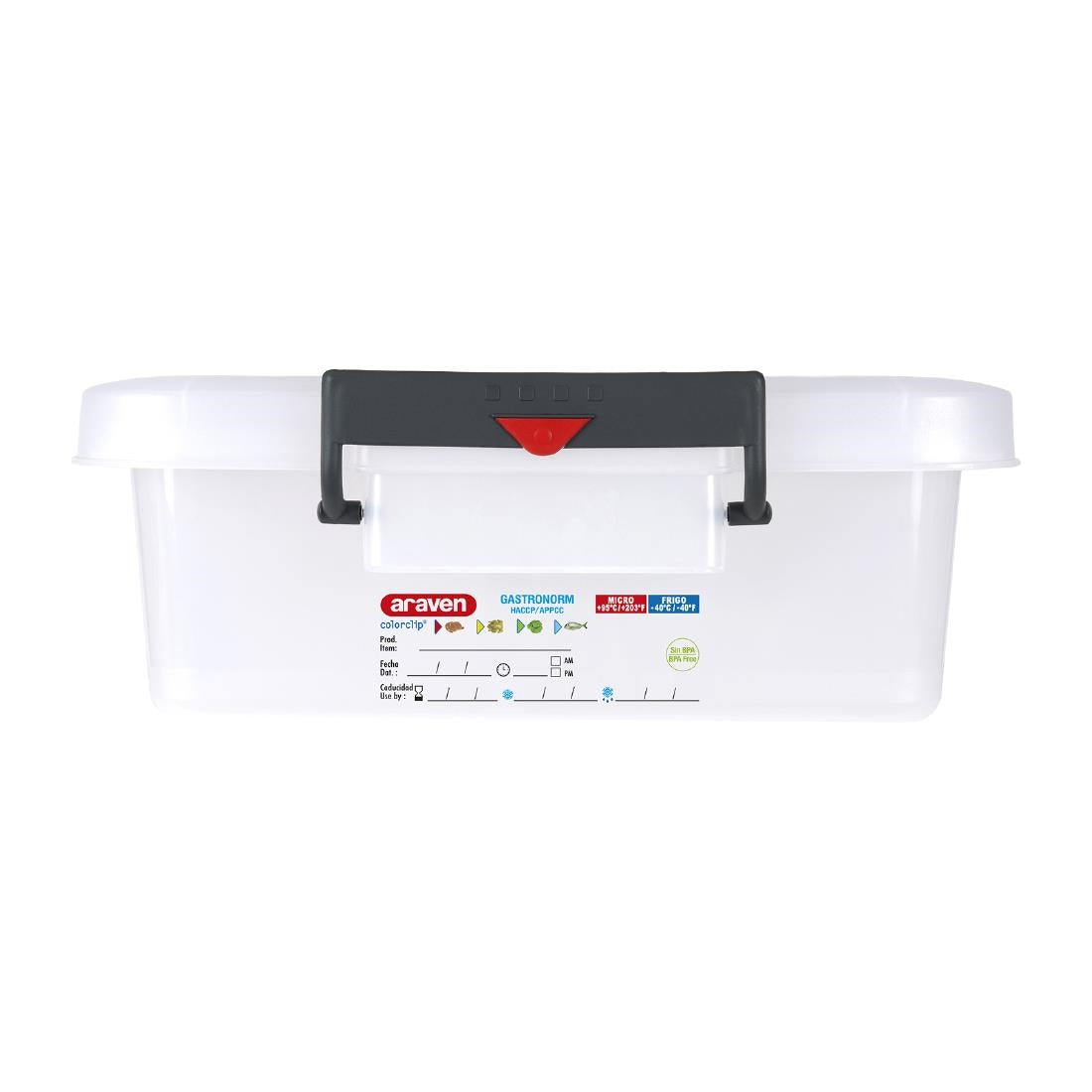 Araven Polypropylene Food Storage Container with Colour Clips 30Ltr - J243 Araven