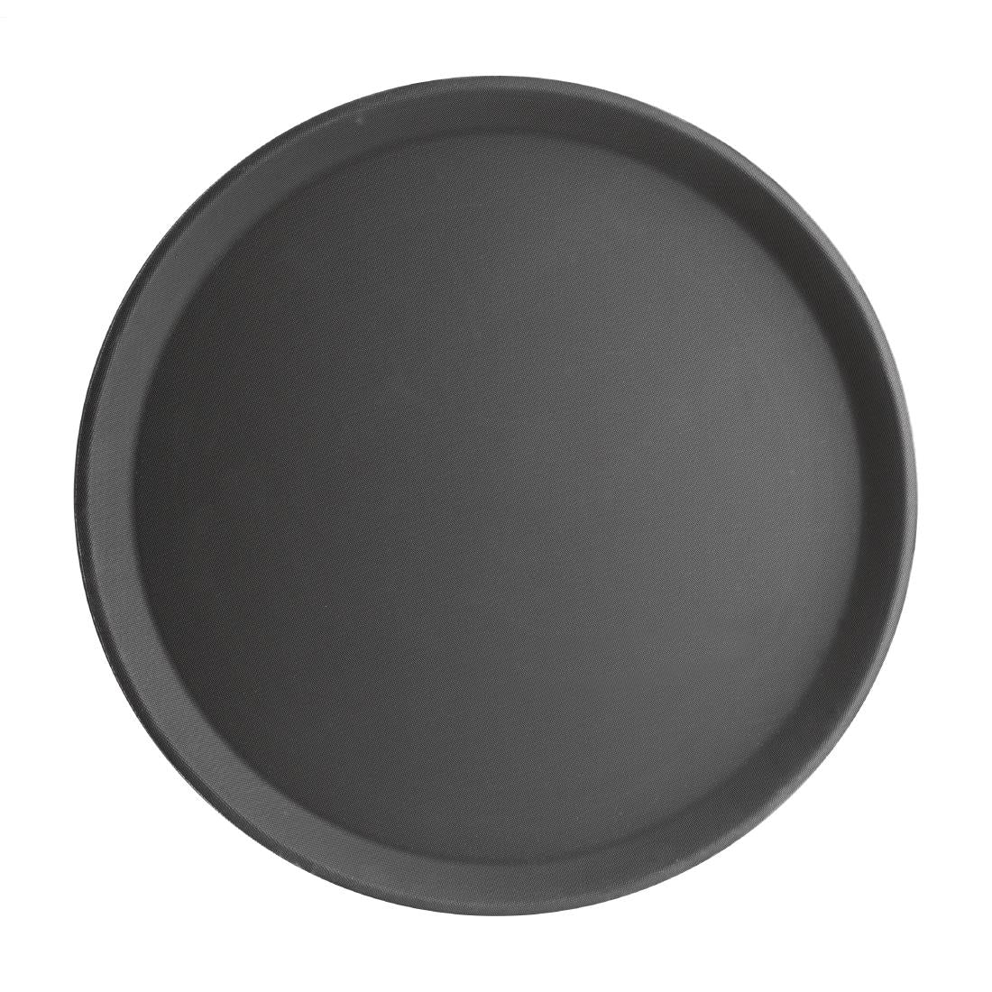 Olympia Kristallon Fibreglass Round Non-Slip Tray Black 406mm - J847 Olympia