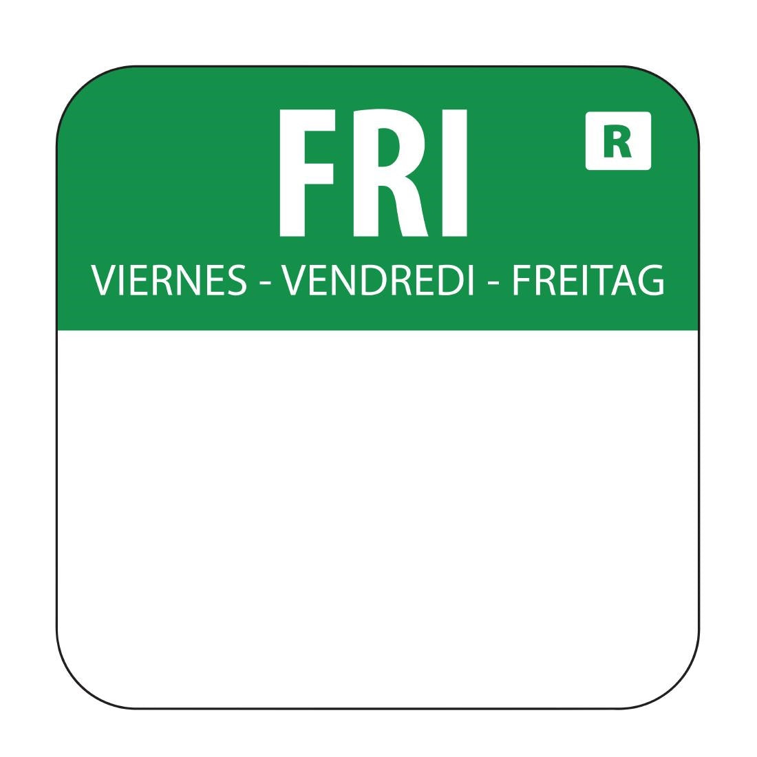 Hygiplas Removable Colour Coded Food Labels Friday (Pack of 1000) - L935 Hygiplas