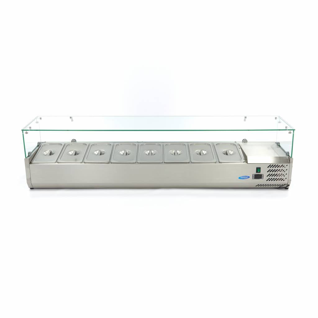 Opzetkoelvitrine - 180 cm - 8 x 1/3 GN Bakken - MAXIMA