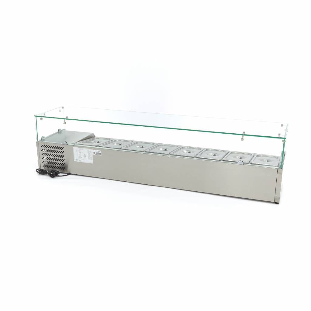Opzetkoelvitrine - 180 cm - 8 x 1/3 GN Bakken - MAXIMA